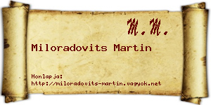Miloradovits Martin névjegykártya