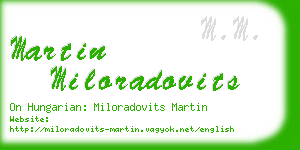 martin miloradovits business card